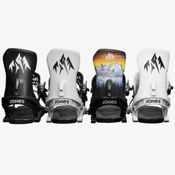 Jones Meteorite snowboard bindings (black RP Roberts)