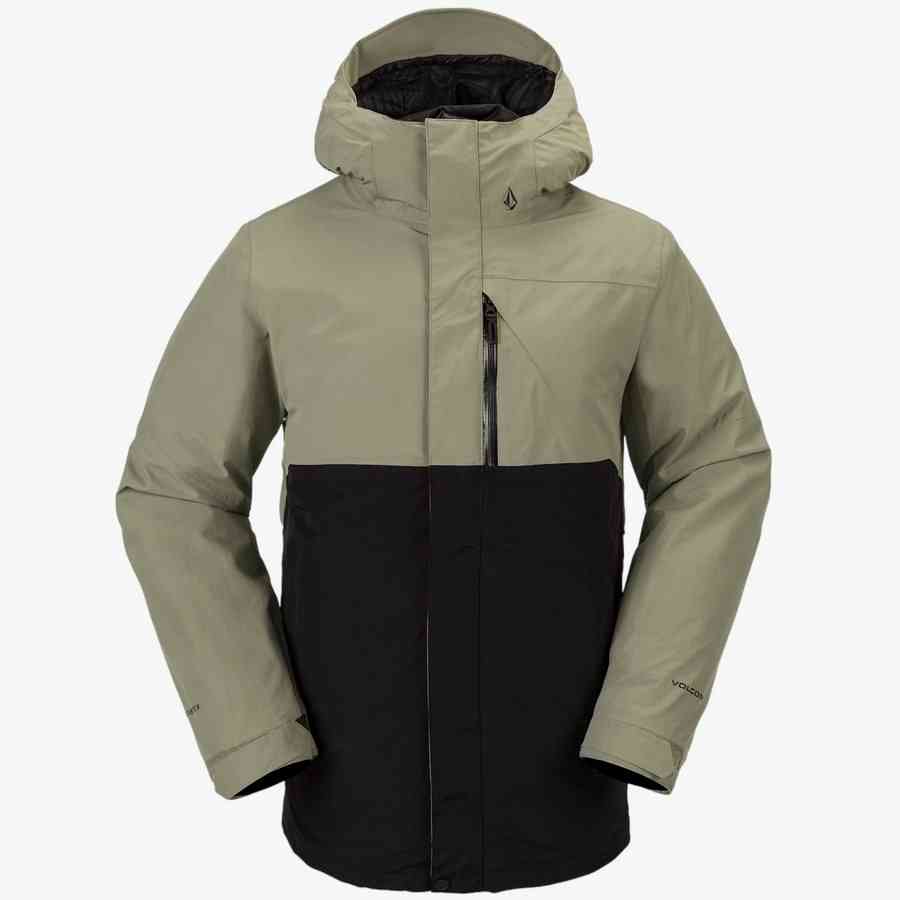 Men s Volcom L Gore Tex snowboard jacket light military InterSnow Snowboard Shop