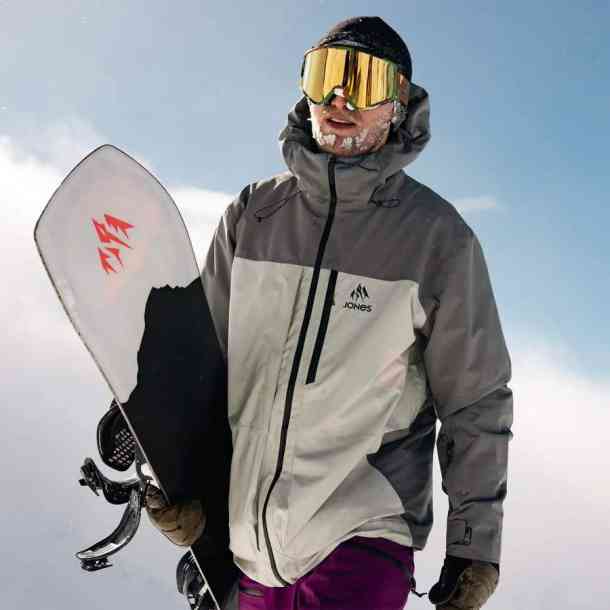 Men&#039;s Jones Mountain Surf snowboard jacket 2L (smoke gray)