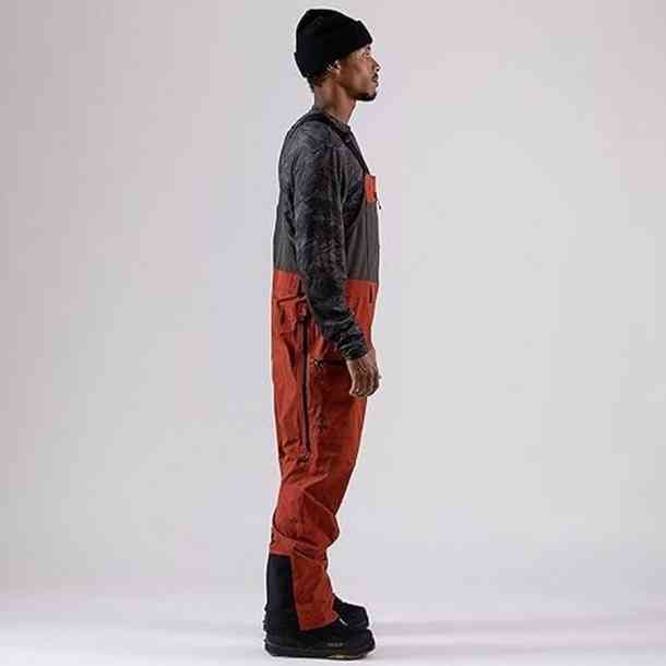 Men's Jones Shralpinist 3L Stretch snowboard bib pant (obsidian red)