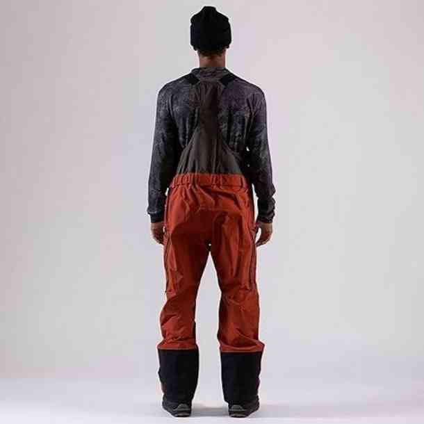 Men's Jones Shralpinist 3L Stretch snowboard bib pant (obsidian red)